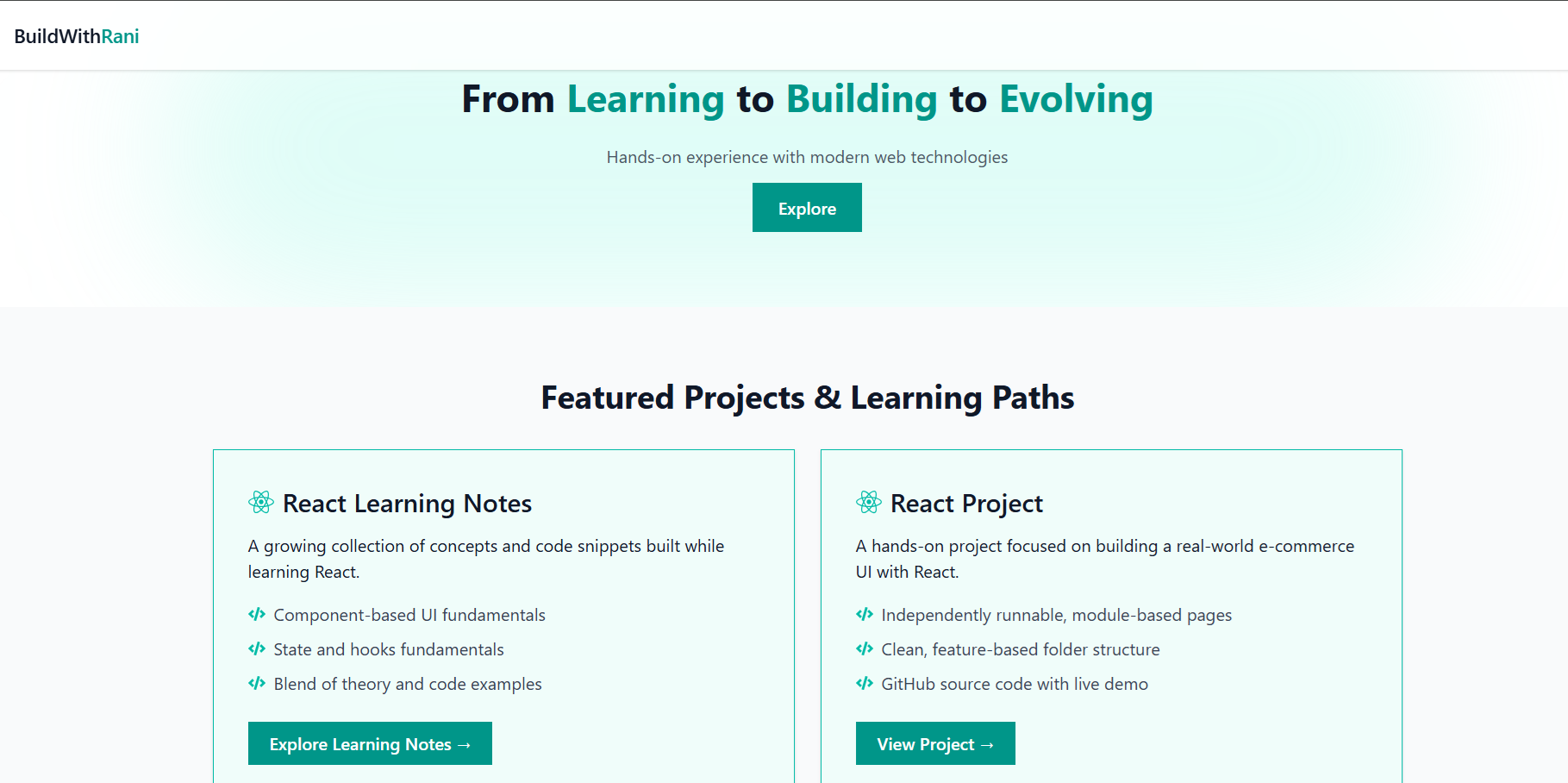 BuildWithRani Launch