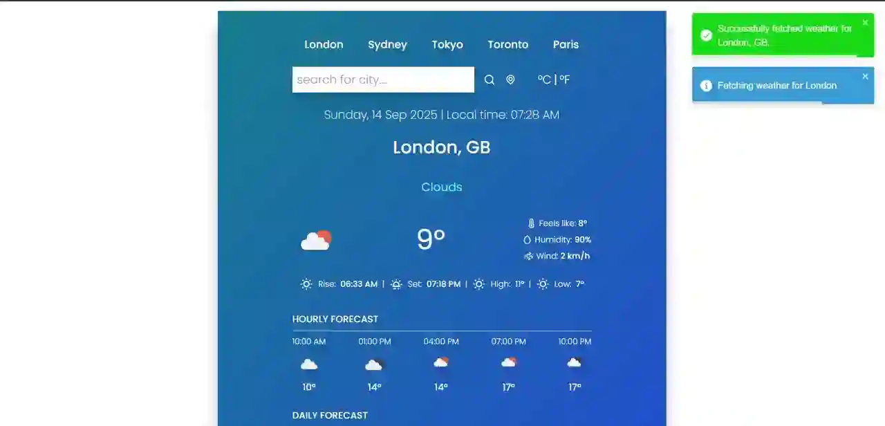 Weather App preview 1